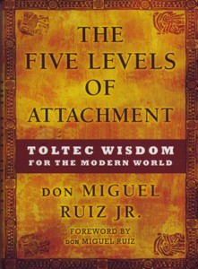 He explores the five levels of attachment that cause suffering in our lives. The levels are authentic self, preference, identification, internalization and fanaticism.